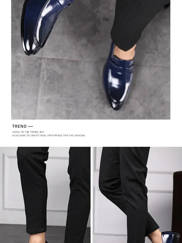 Handmade Leather Men Dress Shoes Fashion Party And Wedding Men'S Loafers Casual Shoes Men Driving Shoes