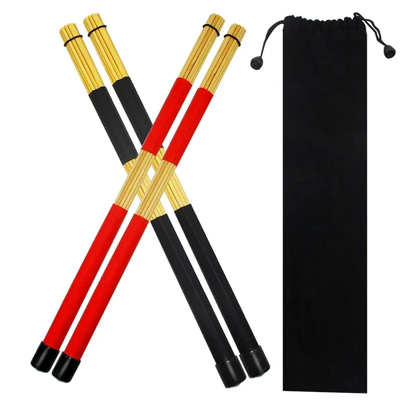 2 Pairs Drum Sticks Brushes Hot Rods Rute Jazz Drumsticks Practical Drumsticks for Skilled Drummers to Create New Sound of Drum