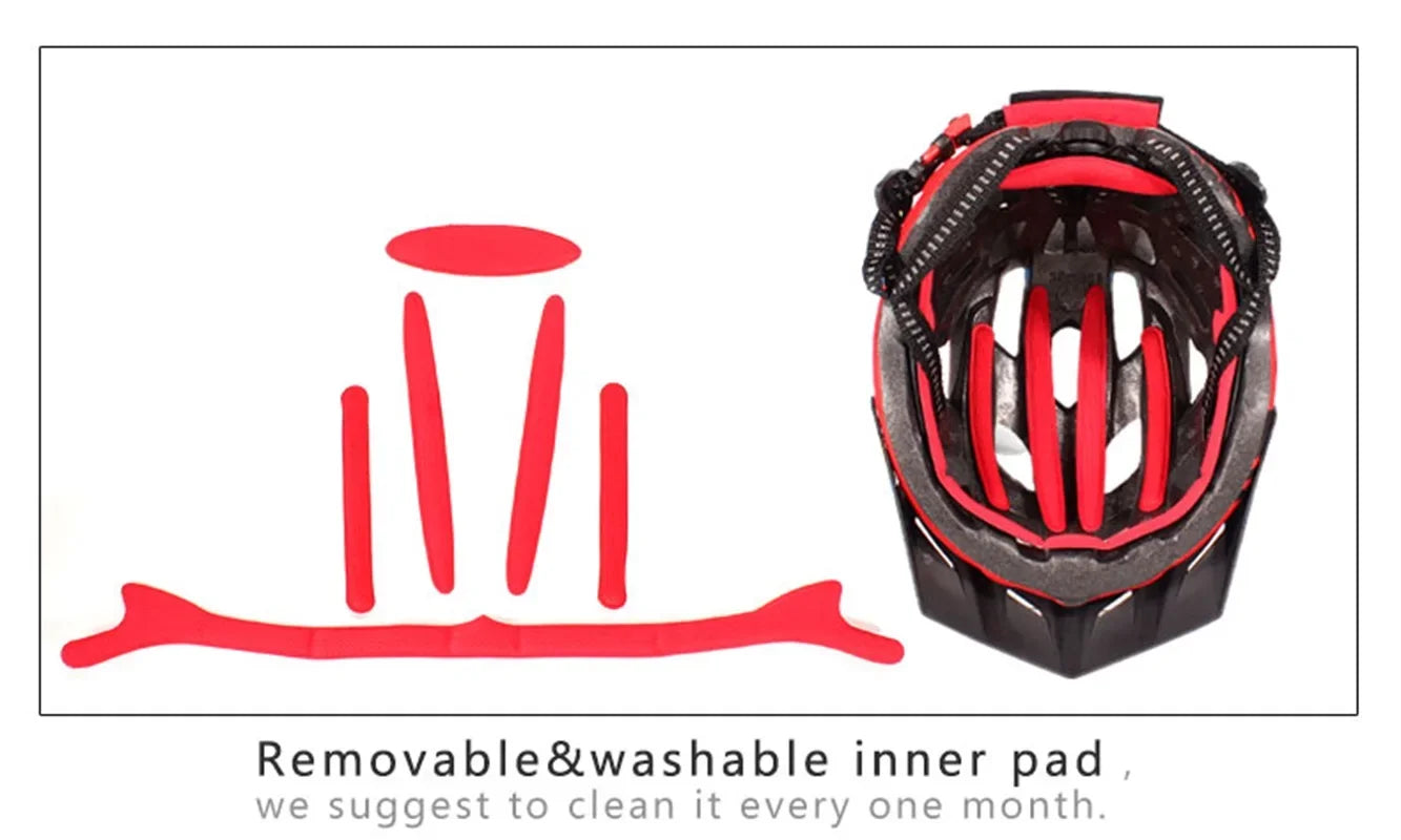 NEW Ultralight Bicycles Helmets Men Mountain Bike Helmet Integ-mold MTB Helmet With led Warning light Cycling Safely Cascos