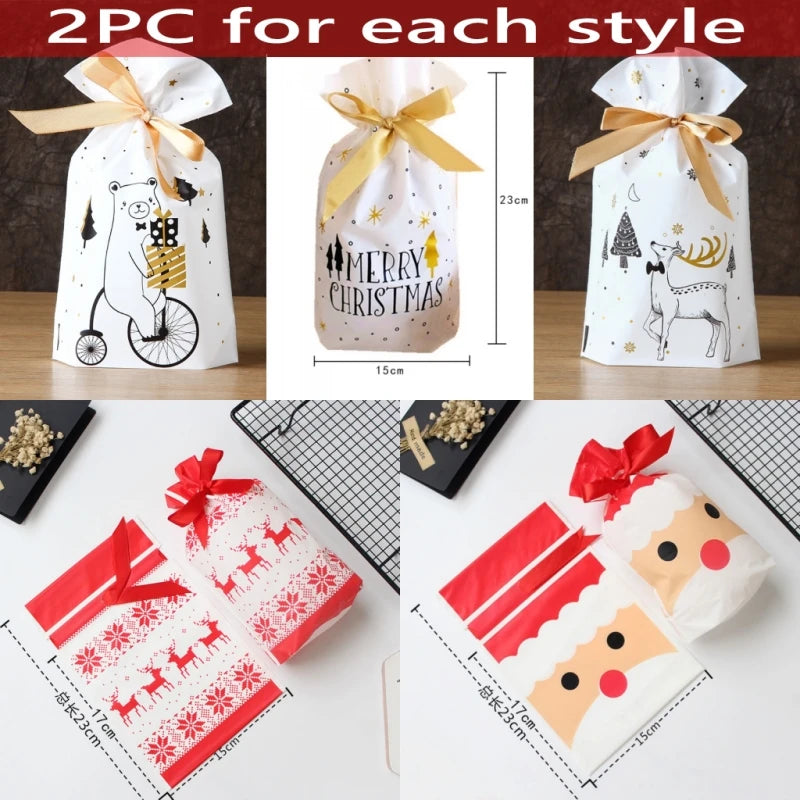 Christmas Gift Bag christmas candy bag Wedding  Party Drawstring Bag Christmas Decorations for Home New Year 2021 Presents