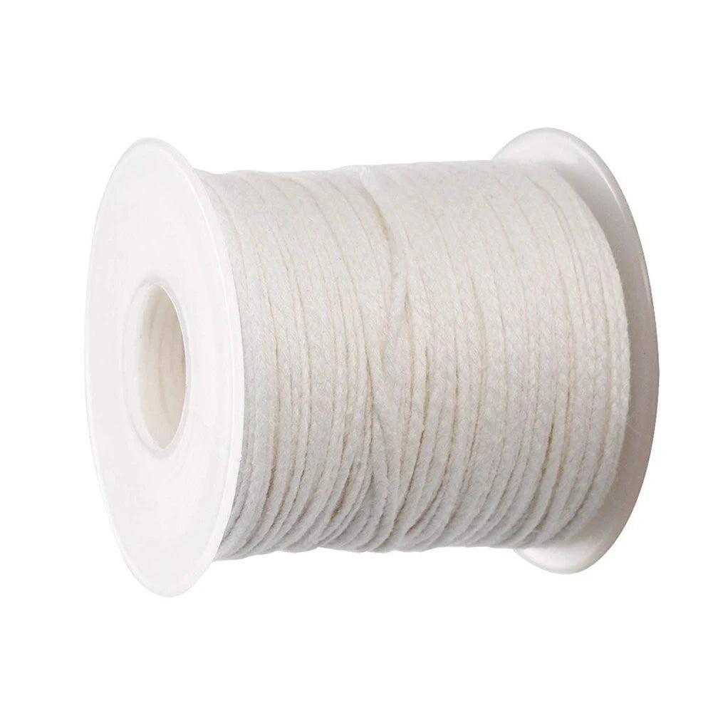 1 roll 200 feet 61m white candle wick cotton woven for diy and making supplies