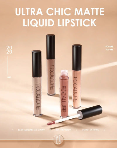 FOCALLURE Matte Liquid Lipstick Waterproof Long-lasting Lightweight Lip Gloss Lips Glaze Lips Tint Makeup for Women's Cosmetics