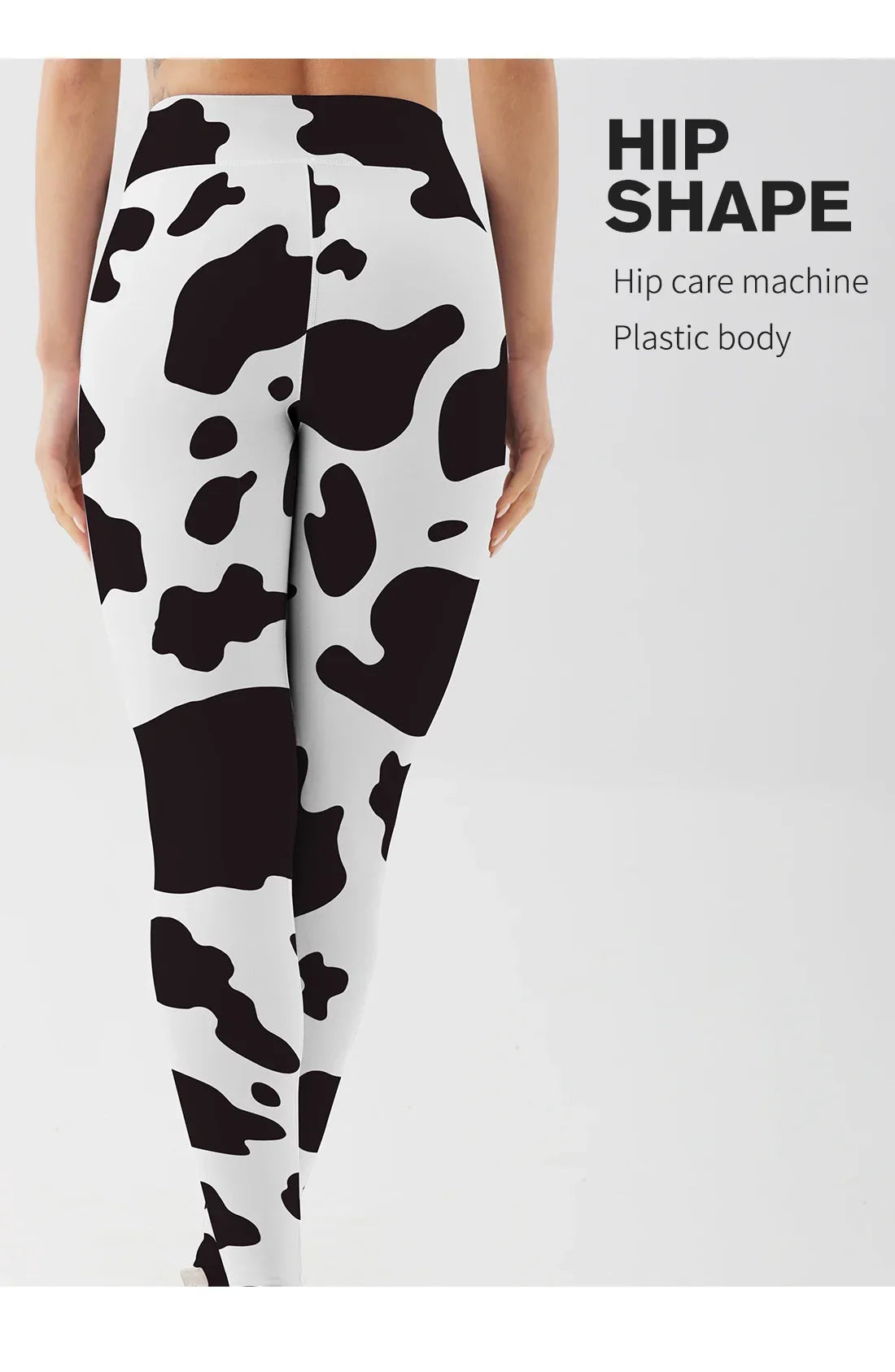 Women Cow Black Printed Leggings