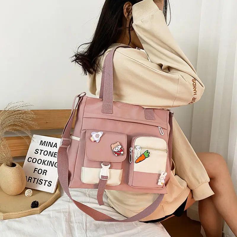 New designer school handbag messeng bag for youth teen girls tote shoulder large capacity nylon women crossbody satchels
