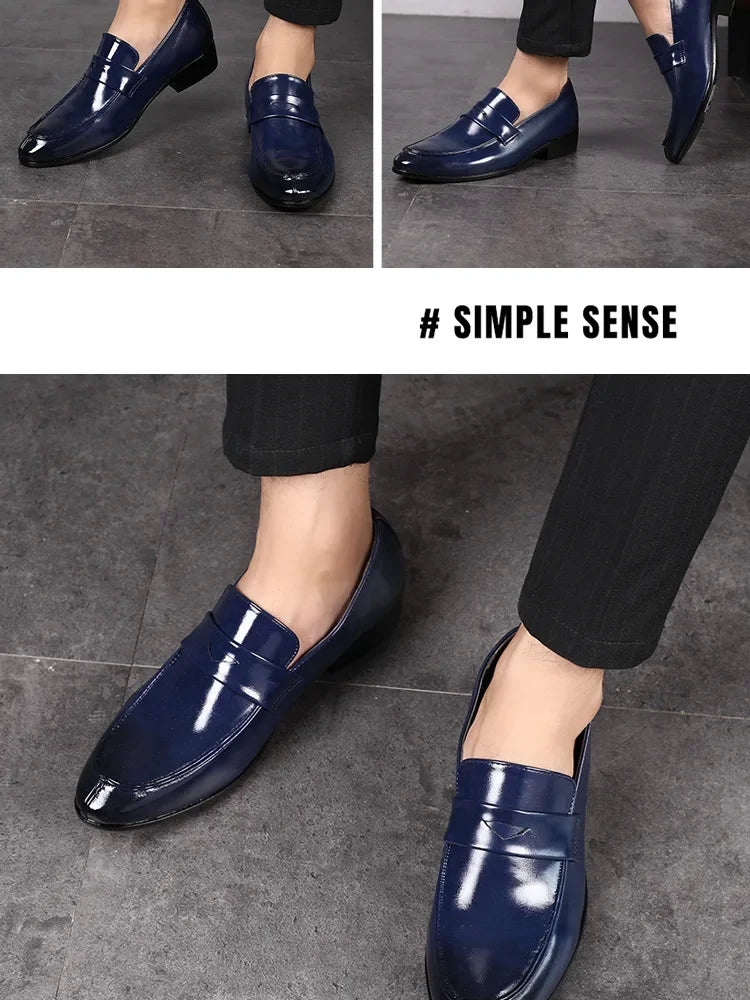 Handmade Leather Men Dress Shoes Fashion Party And Wedding Men'S Loafers Casual Shoes Men Driving Shoes