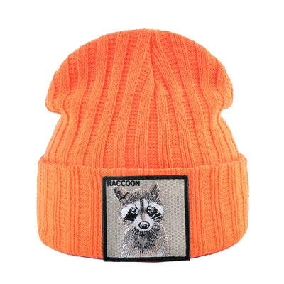 Knitted Beanies Hat Men Women Streetwear Hip Hop Skullies Beanies With Patch Boys Girls Knitting Solid Color Bonnet Hats Cap