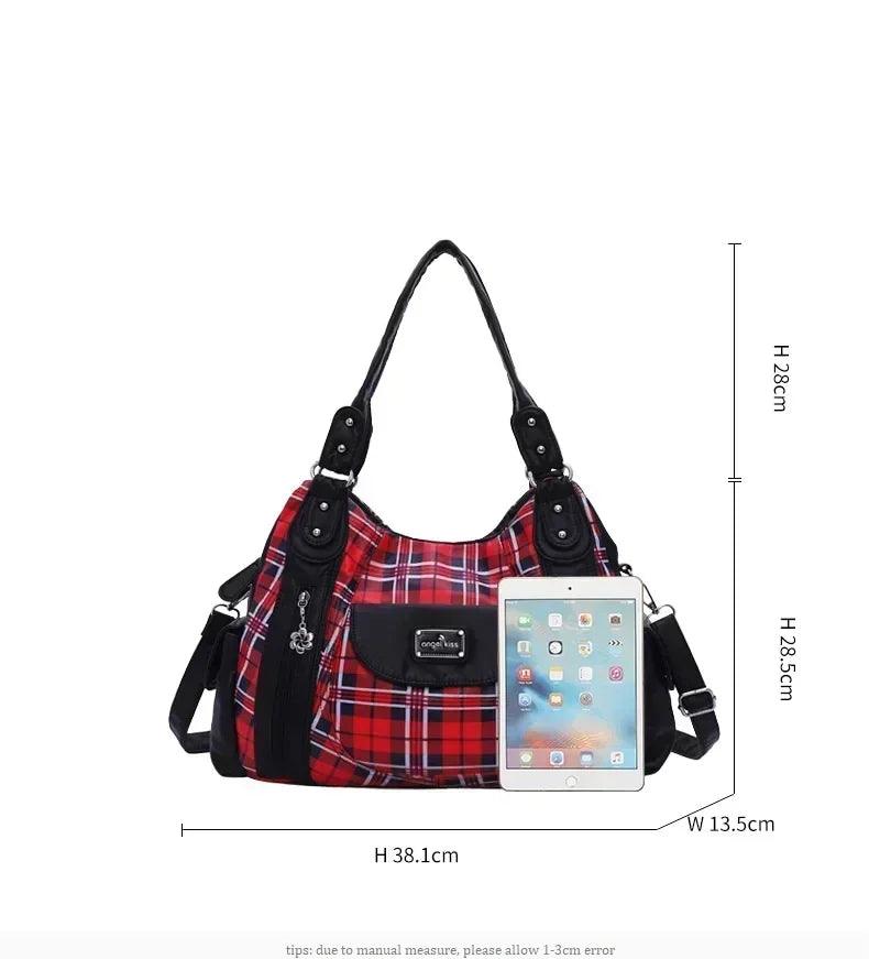 Fashion women hand bag designers luxury handbags plaid shoulder bags female top-handle large purse hobos