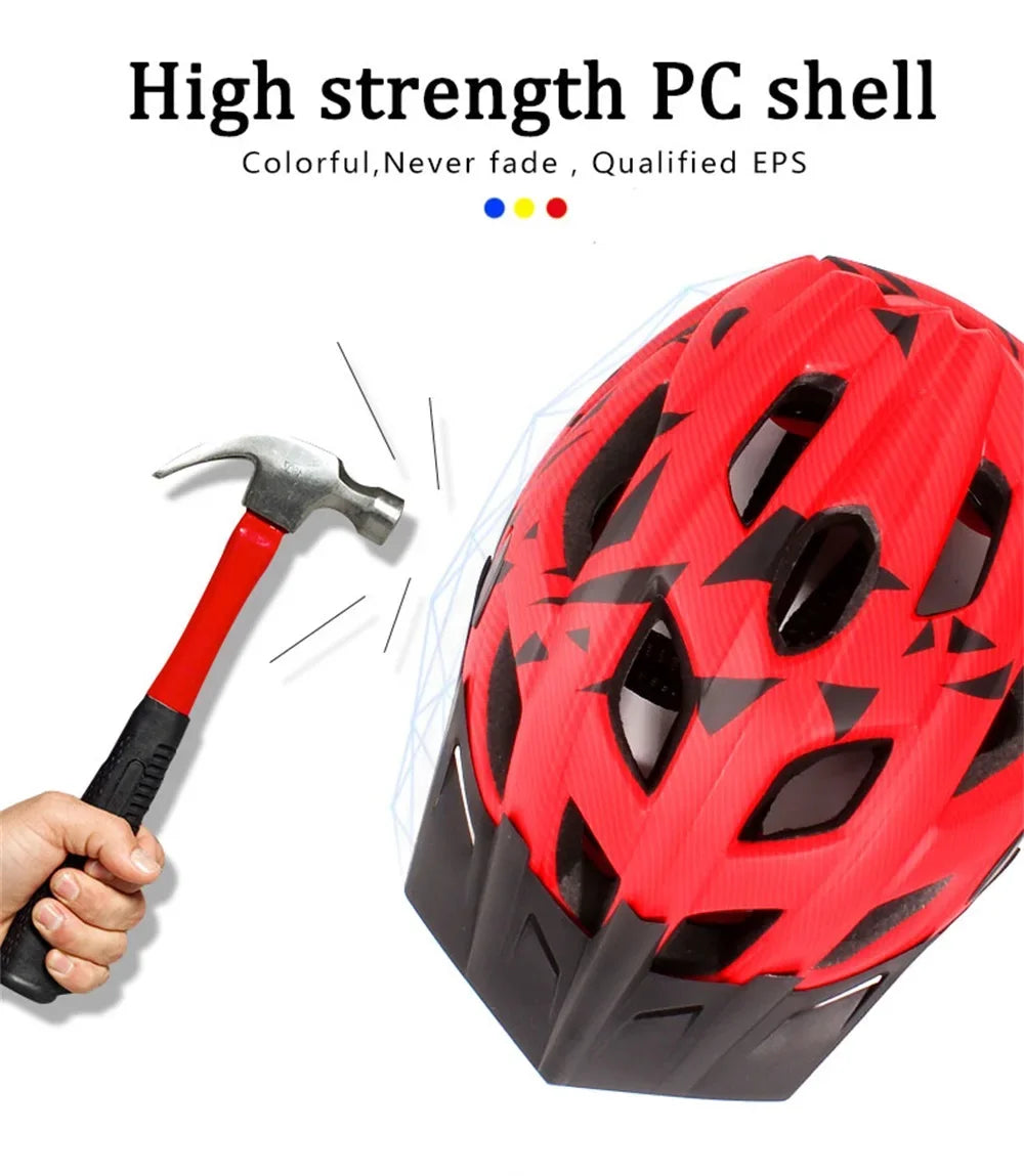 NEW Ultralight Bicycles Helmets Men Mountain Bike Helmet Integ-mold MTB Helmet With led Warning light Cycling Safely Cascos