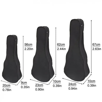 Ukulele Bag 21/23/26Inch  Black Portable Soft Case Monolayer Bag Single Shoulder Backpack Padded for 21 / 23 / 26 inch ukulel
