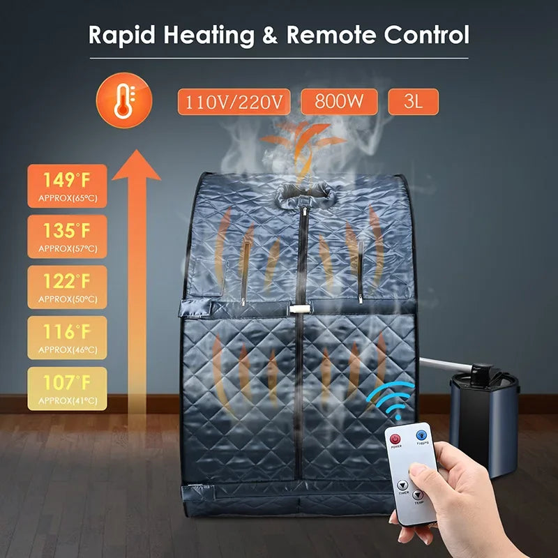 3L Sauna Box Full Body Portable Fumigation Sauna for Home Spa Strong Steam Engine Fumigating Foldable Single Spa Machine