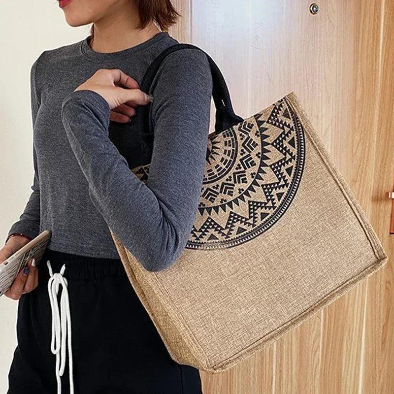 Canvas handbags for women fashion tote beach bags reusable shopping casual large capacity designer shoulder pouch