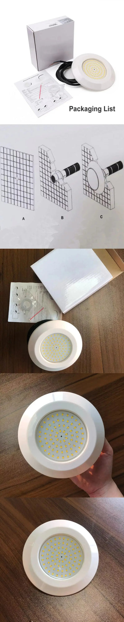 LED Submersible Swimming Pool Lights 12W Multiple Color Resin Filling Underwater Spotlight DC12V Warm White Blue Cold White