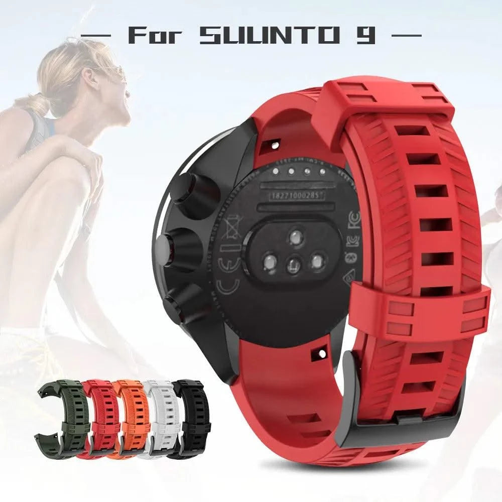 24mm Width Silicone Watch Strap for SUUNTO 9 Baro 24mm Bands Sport Silicone Watchband Replacement for SUUNTO 9 Smartwatches Band
