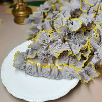 4M/lot 3cm Wine red/pink/Beige Chiffon Pleated Lace Dog Tooth Ruffle Lace Trimming for Dress Pet Cloth Home Decoration X1496