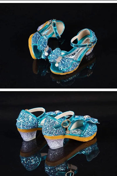 Princess Casual Glitter Bowknot High Heel Children's Shoes| Girls Shoes | Fashion | Dance | Party Sandals