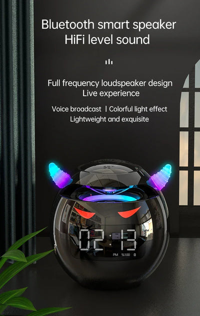 Bluetooth Speaker audio with LED Digital Alarm Clock Music Player Wireless Ball Shape Clock Speaker Mini  Speaker Alarm clock