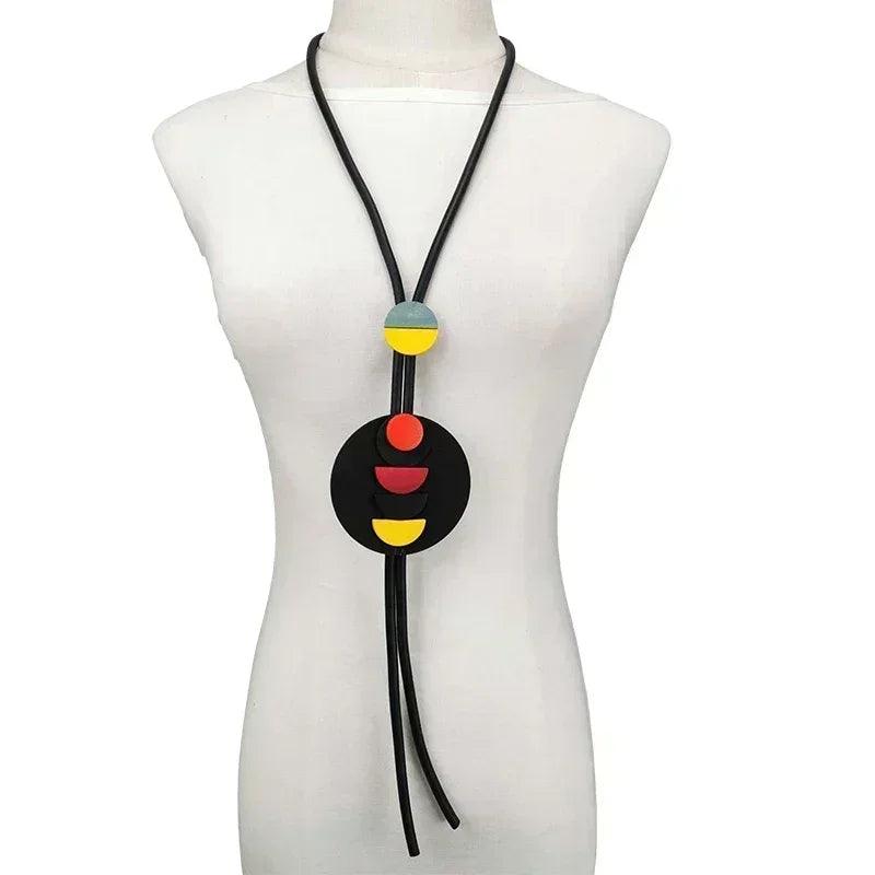 Ukebay new pendant necklace women handmade jewelry rubber necklaces long clothes chain statement accessories luxury