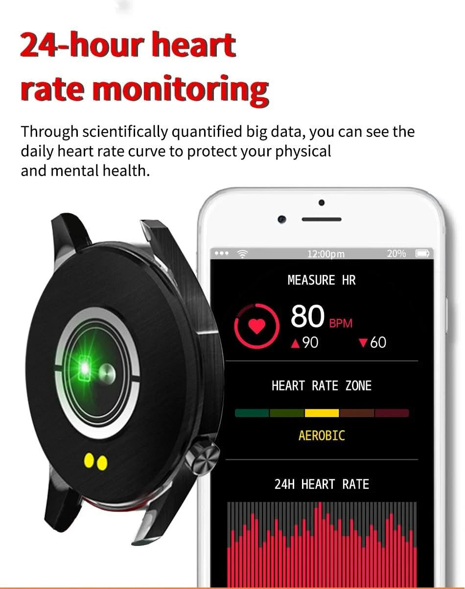 LIGE GPS Sport Track Recording Men Steel Band Smart Watch Body Temperature Activity Sport Fitness SmartWatches  Men Waterproof