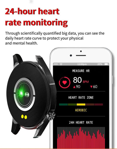 LIGE GPS Sport Track Recording Men Steel Band Smart Watch Body Temperature Activity Sport Fitness SmartWatches  Men Waterproof