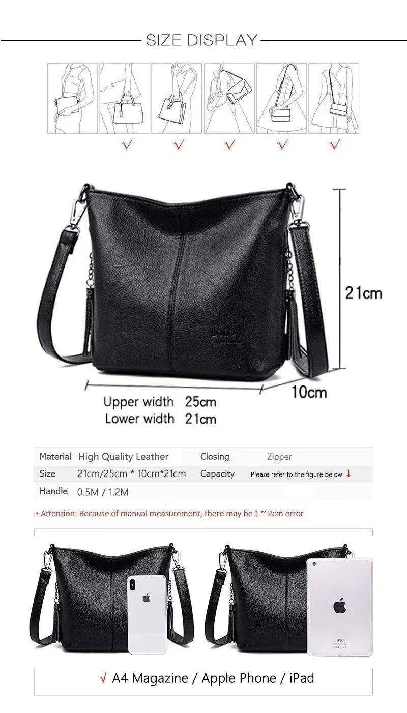Hand crossbody bags for women 2024 new luxury designer handbag leather tassel shoulder purses and handbags tote bag