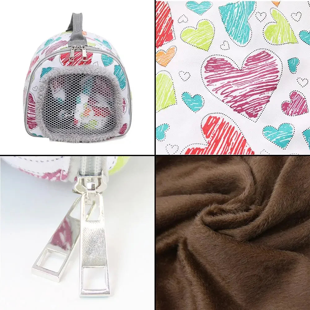Pet Carrier Convenient Hamster Rabbit Chinchilla Hedgehog Dutch Pig Case Handbag Small Pet Breathable Warm Travel Carrying Bag