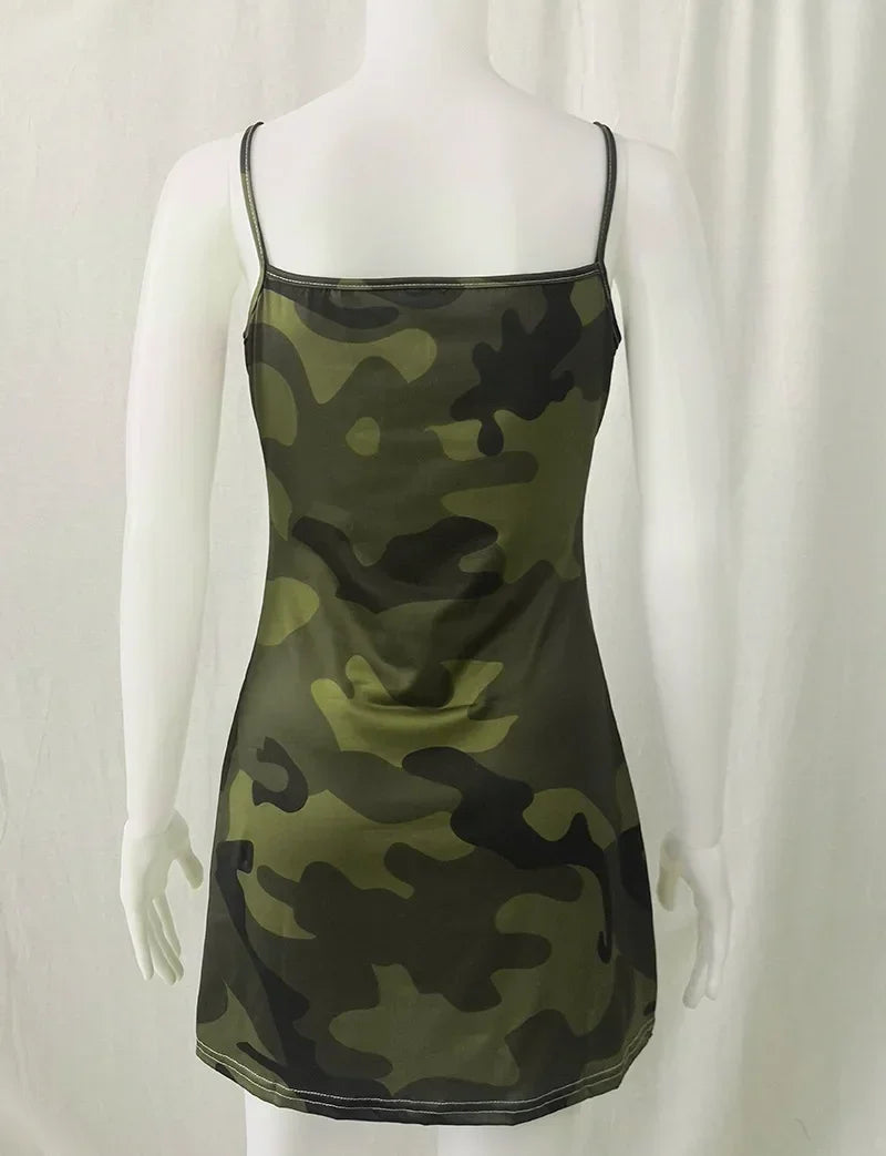 Dress Women Summer Dresses Floral Camouflage Printed Sling Sexy Package Hip Printing Sling Dresses Casual Vestidos ZCBKqz13