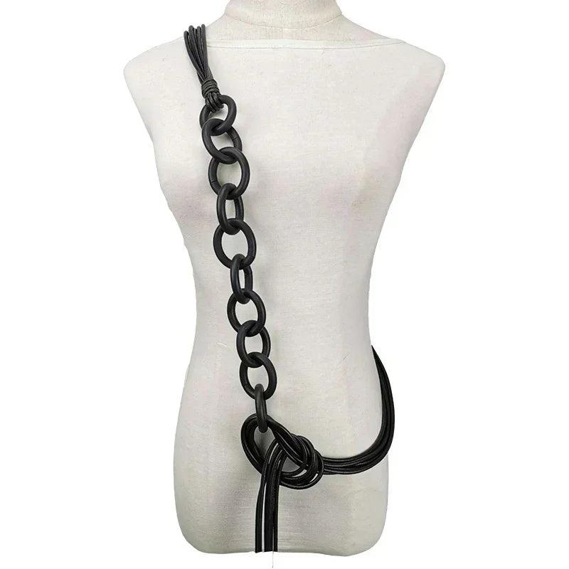 Ukebay new handmade luxury necklaces for women rubber jewelry black statement necklace fashion clothes chain gothic