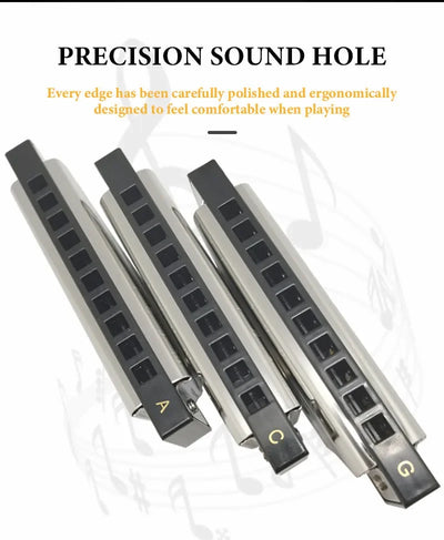 EASTTOP T10-3-3 set of 3 of Diatonic Harmonica 10 Hole 20 Tone Blues Diatonic Harmonica for Adults Beginners Professionals