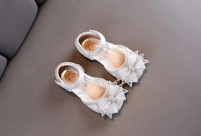 Children's  Comfortable  Princess Shoes | Kids Flat Shoes With Glittery Bow | Little Girl's Spring/Summer Fashion Sandals