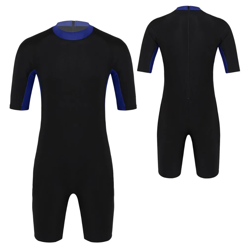 Swimwear Mens Leotard Swimsuit Shorty Wetsuit Diving Swimming Snorkeling Surfing Scuba Swim Bodysuit Jumpsuit Warm Swimwear