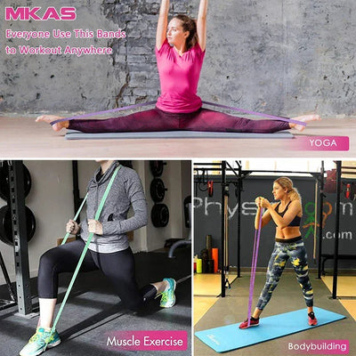 Fitness Resistance Bands Workout Hip Loop Elastic Exercise Band Gum Sport Yoga Strength  3-Piece Non-Slip For Leg Home Equipment