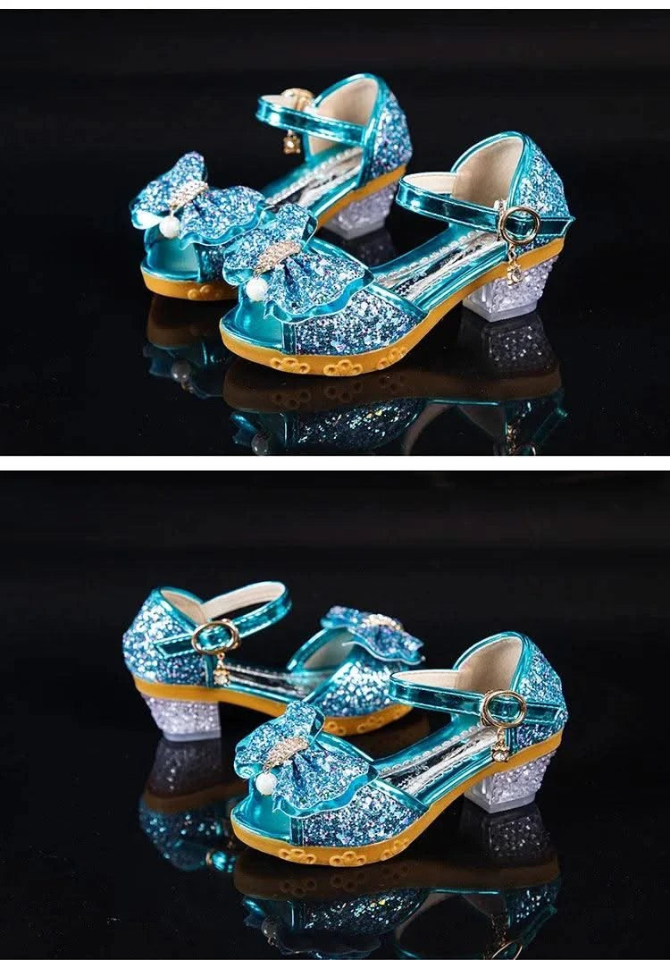Princess Casual Glitter Bowknot High Heel Children's Shoes| Girls Shoes | Fashion | Dance | Party Sandals