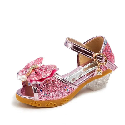 Princess Casual Glitter Bowknot High Heel Children's Shoes| Girls Shoes | Fashion | Dance | Party Sandals