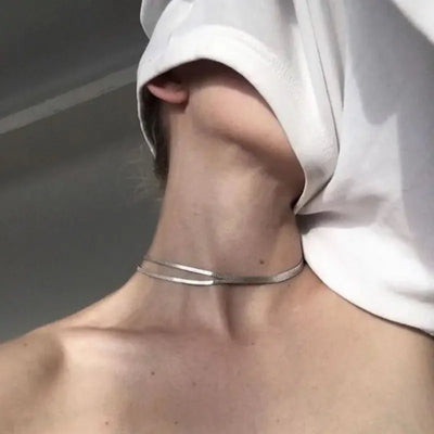 Brass With 925 Sterling Silver Wrap Choker Necklace Women Jewelry Runway Designer T Show Party  Gown Gothic Glam Japan Ins