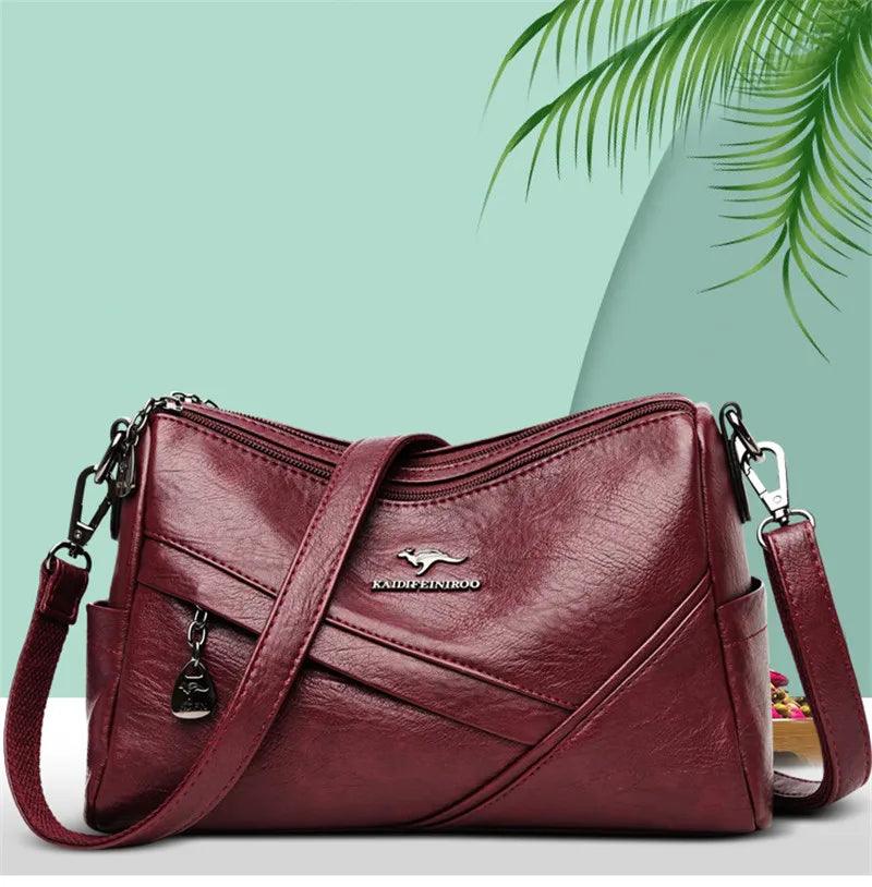 Designer luxury handbags 2024 new vintage soft leather tote bags for women multi-pocket shoulder messenger high quality
