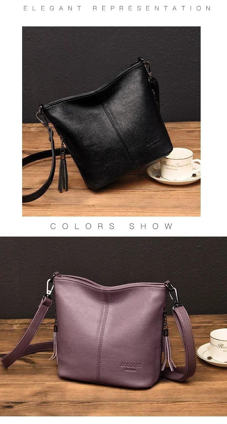 Hand crossbody bags for women 2024 new luxury designer handbag leather tassel shoulder purses and handbags tote bag