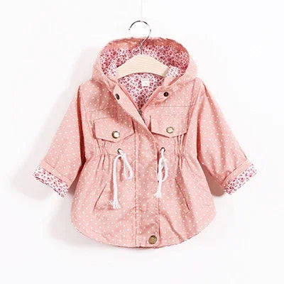 2021 Spring Autumn Girls Windbreaker Coat Jackets Baby Kids Flower Embroidery Hooded Outwear For Baby Kids Coats Jacket Clothing
