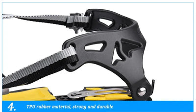 18-Teeth Climbing Anti Skid Crampons Adjustable Winter Walk Ice Claw Mountaineering Snowshoes Manganese Steel Outdoor Shoe Cover