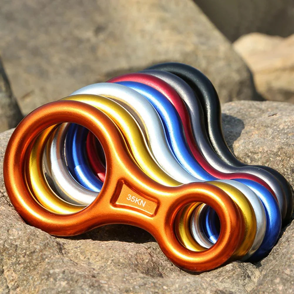 35KN Carabiner High Strength Wear-resistant Compact 8-shape 35KN Descender for Mountaineering