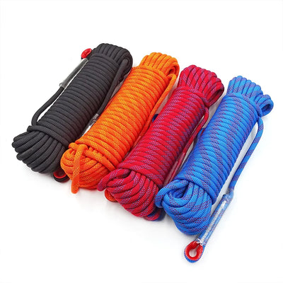 12mm 50m Outdoor Climbing Rope Escape Rescue Static Rope Rock Equipment Mountaineering Lifeline Emergency Survival Safety Gear