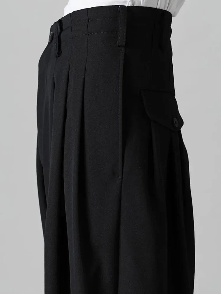 Men's Wide-Leg Pants Spring And Autumn New Yamamoto Style Fashion Trend Youth Leisure Loose Large Size Pants