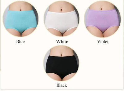 New Soft Women's Bamboo Fiber Panties Sexy Underwear High-Rise Briefs Solid Color Everyday Underpants Ladies Big Size Lingerie