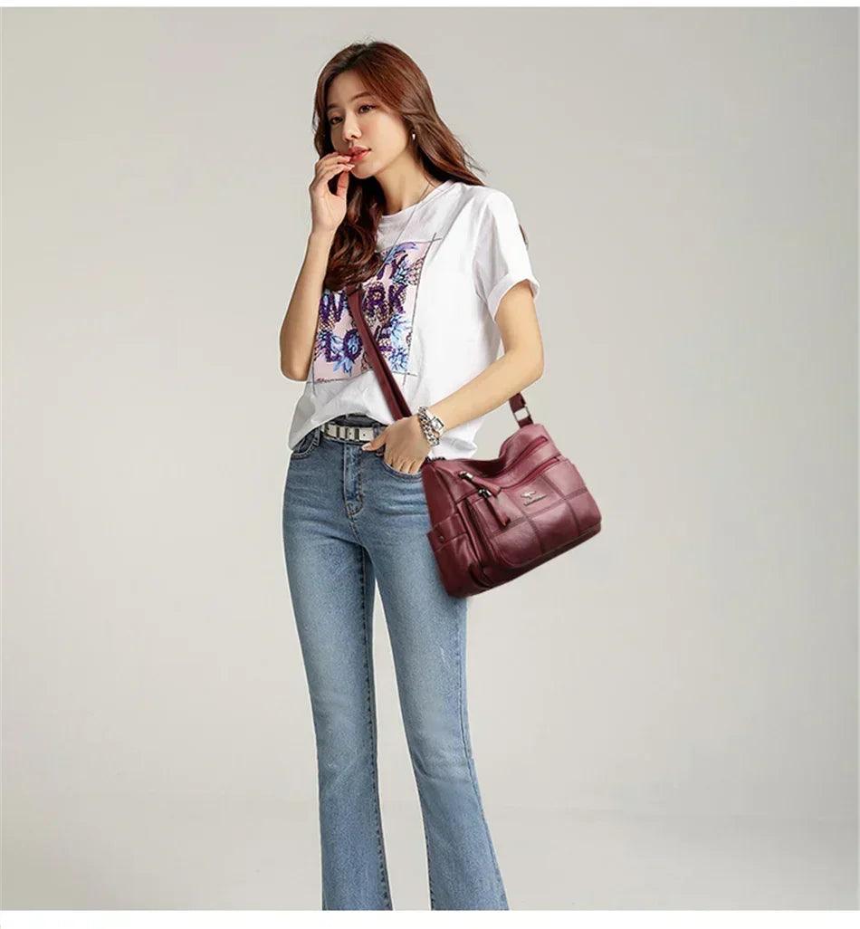 Genuine brand leather sac luxury handbags purse women bags designer shoulder crossbody messenger female 2021 waterproof