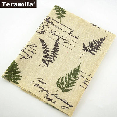 TERAMILA Sewing Material Tissu Tablecloth Print Grass Design Home Textile Cotton Linen Fabric Pillow Bags Curtain Cushion Pillow