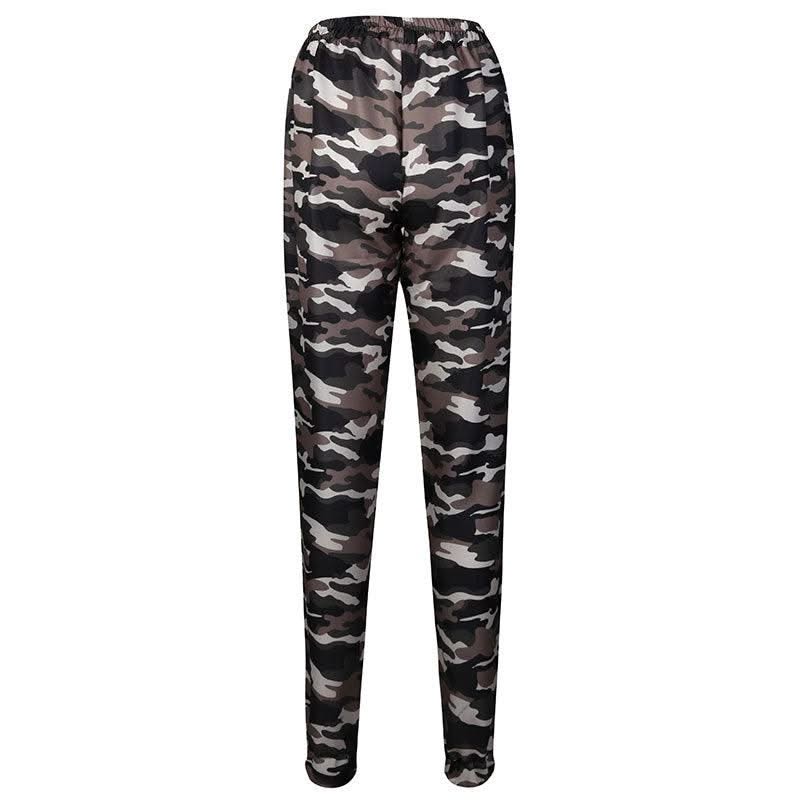 New Women Camo Cargo High Waist Hip Hop Trousers Pants Military Army Combat Camouflage Long Pants Hot Capris Plus Size S-2XL New
