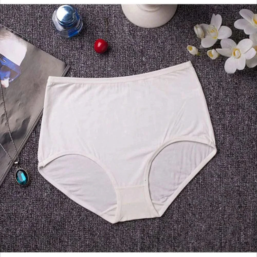 New Soft Women's Bamboo Fiber Panties Sexy Underwear High-Rise Briefs Solid Color Everyday Underpants Ladies Big Size Lingerie