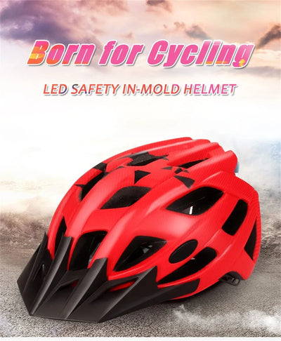 NEW Ultralight Bicycles Helmets Men Mountain Bike Helmet Integ-mold MTB Helmet With led Warning light Cycling Safely Cascos