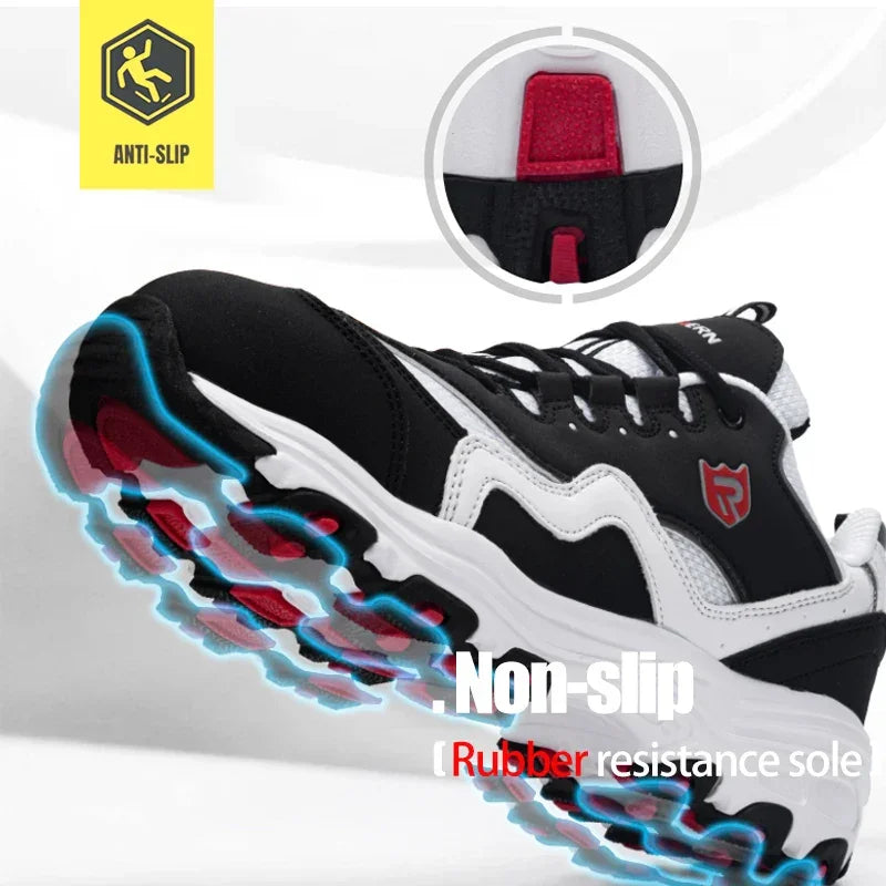 LARNMERN Men's Safety Shoes Steel Toe Work Shoe Anti-puncture Anti-smashing Construction Comfortable Lightweight Breathable Shoe