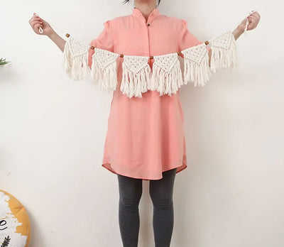 Wall Hanging Decoration Tassel Macrame Hand-Woven Tapestry Bohemian Boho Home Apartment Bedroom Livingroom Hotel Shop Mall Decor