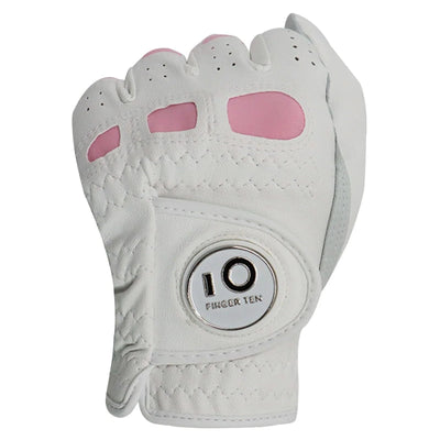 6 Pcs Rain Grip All Weather Womens Golf Gloves Ladies Left Hand Right Soft Cabretta Leather Glove with Ball Marker for Women